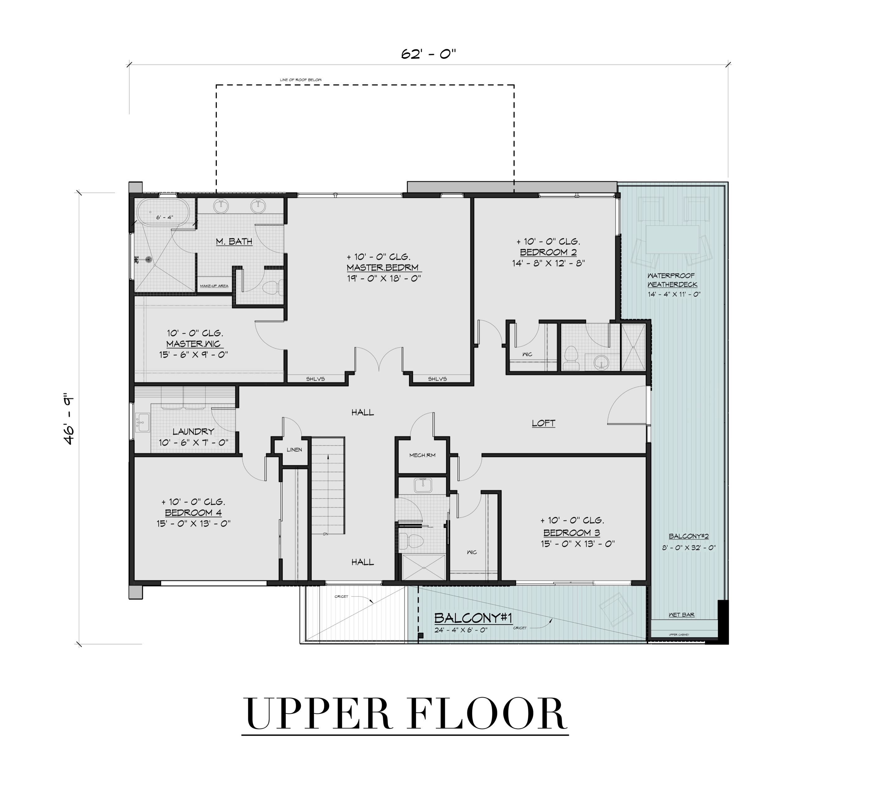 Upper-level architectural plan for The Modern at 124 Lionshead.