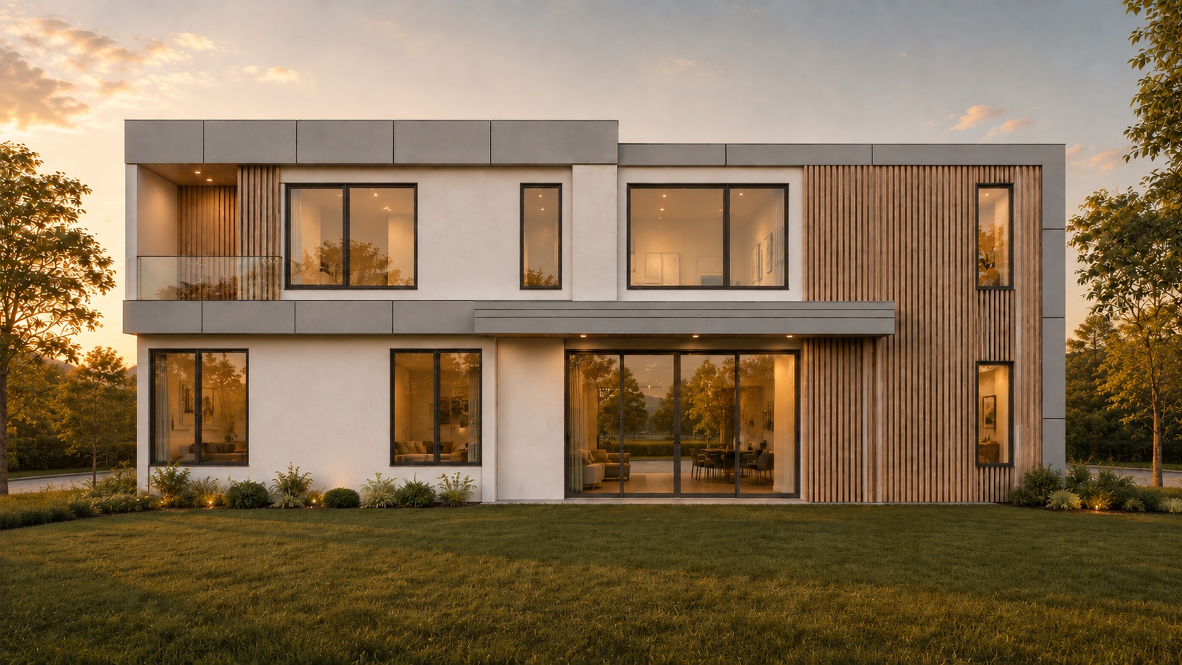 Rear architectural elevation drawing for The Modern at 124 Lionshead.